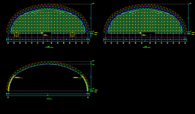 郴州跨度110米，拱高35_7米煤棚网架